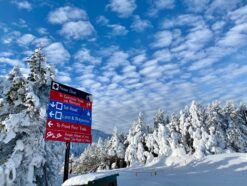 stowe mountain ski resort trail sign
